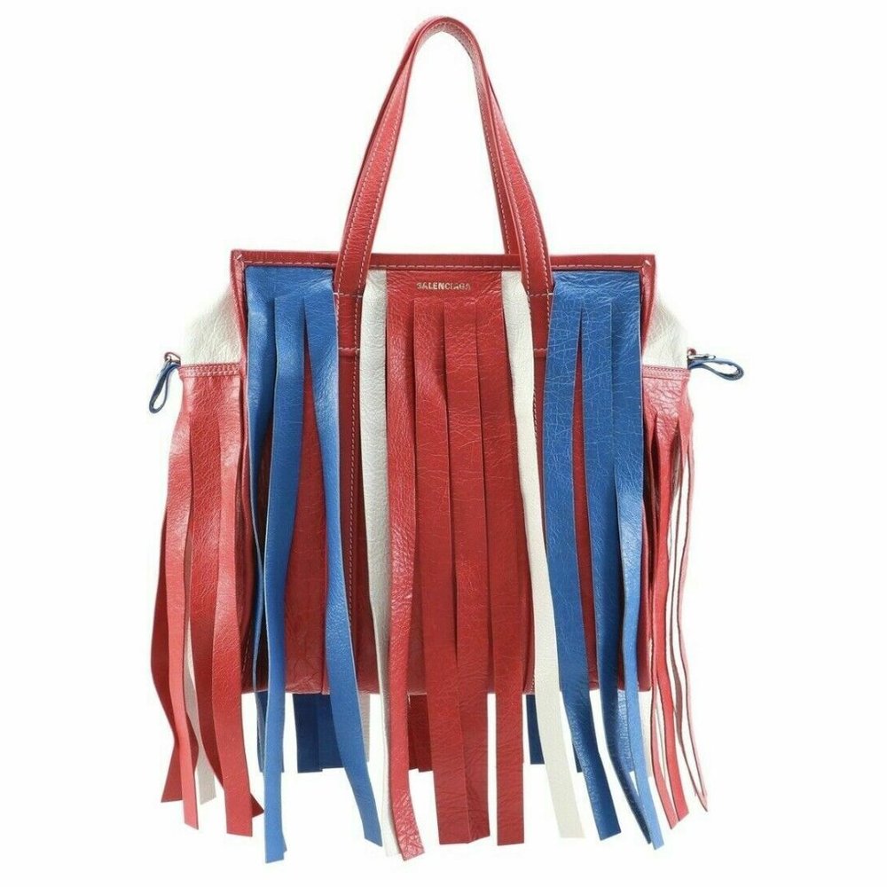 Balenciaga Bazar Fringe Stripe Red, White and Blue